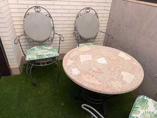 Conjunto Mesa Mosaico y 4 Sillas Jardín