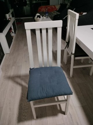 Mesa comedor madera y cristal blanca