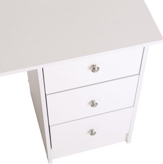 Escritorio para PC para Habitación y Oficina con Cajonera y Estantes de Almacenamiento en Madera 120X49X72Cm Blanco