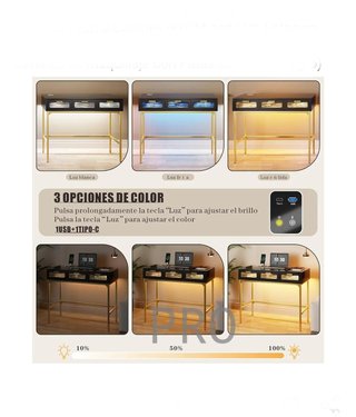 Toeletta per trucco moderna con luce e cassetti