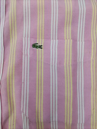 Camisa Lacoste Rayas Rosas Talla L