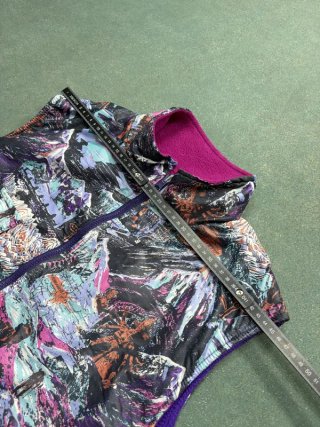 Colorful Multicolour Mountain Print Vest With Fleece Collar Retro Style 007