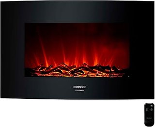 Cecotec Chimenea Eléctrica Decorativa 35” con Mando a Distancia Ready Warm 3510 Curved Flames. Máxim