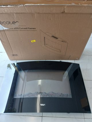 Cecotec Chimenea Eléctrica Decorativa 35” con Mando a Distancia Ready Warm 3510 Curved Flames. Máxim