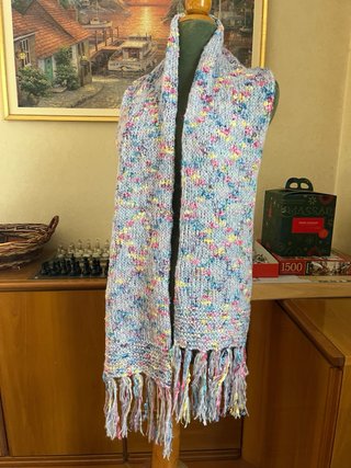 Sciarpa lana mohair 200x22 cm frange comprese
