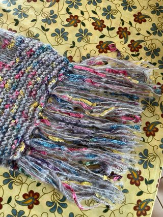 Sciarpa lana mohair 200x22 cm frange comprese