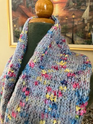 Sciarpa lana mohair 200x22 cm frange comprese