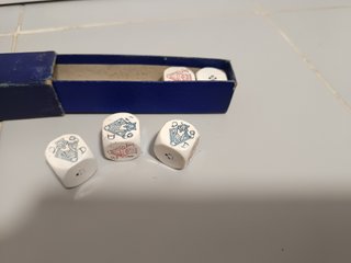Juego Dados Póker Vintage Caja Azul