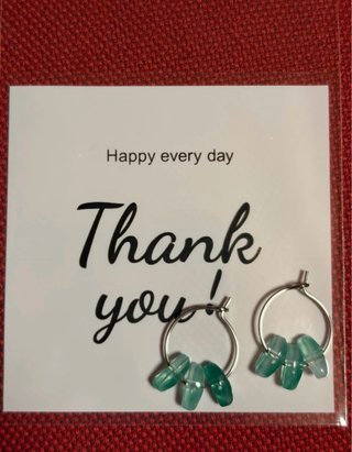 Pendientes aro piedras turquesa acero inox