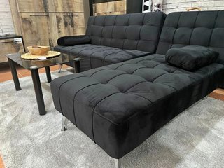Sofá Cama Negro con Chaiselongue