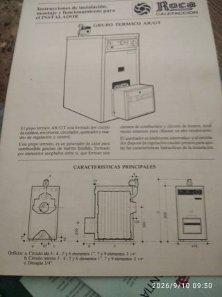 Caldera gasoil Roca con quemador y vaso de expan