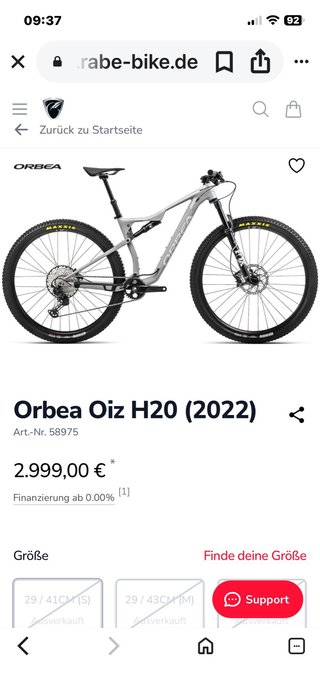 Orbea Oiz H20 (2022) Bicicleta Montaña 2990€ nuevo