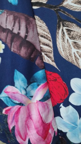 Vestido estampado flores azul talla XL