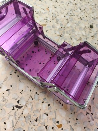 Neceser joyero transparente morado