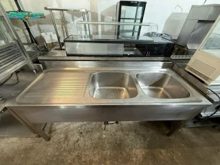 Fregadero industrial doble seno