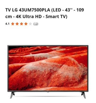 TV LG 43UM7500PLA 43 4K UHD Smart TV