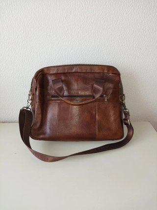 Bolso Cartera Piel Marrón Portadocumentos