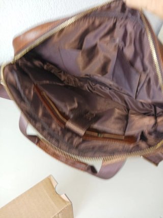 Bolso Cartera Piel Marrón Portadocumentos