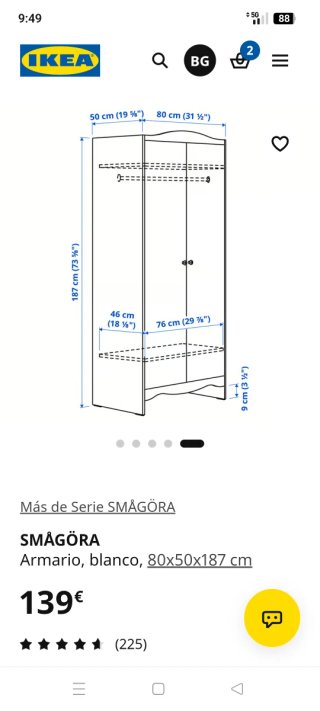 Armario Smagora Ikea Blanco nuevo