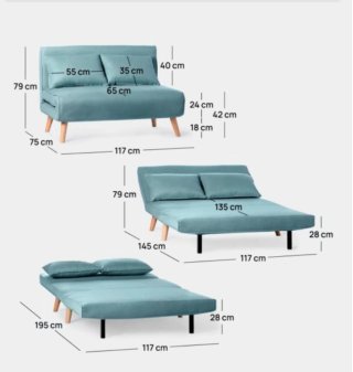Sofá cama Klast Noa azul