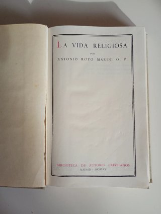 Libro La Vida Religiosa.
