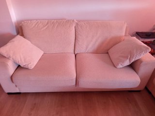 Conjunto sofás 3+2 plazas tela beige