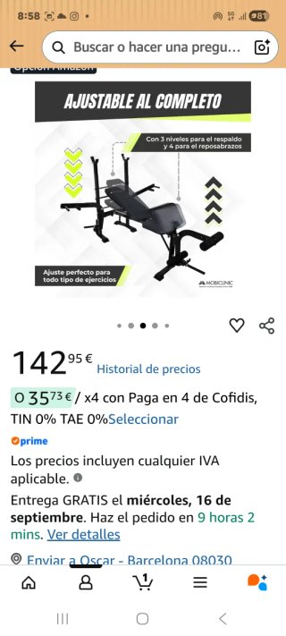 Banco de musculación ajustable de diciembre 2025