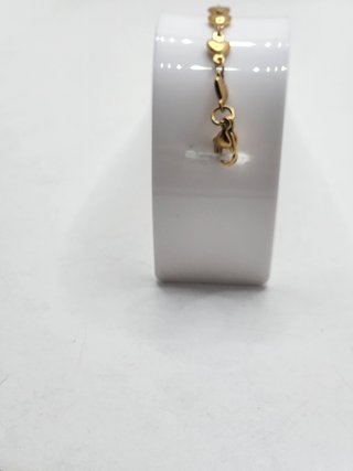 Pulsera Acero Chapado Oro Corazones Grabado INCL.