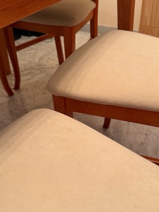 Conjunto mesa y 6 sillas madera