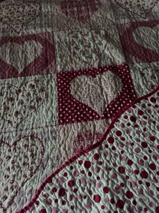 Colcha Bouti Cama 90 Corazones Rosa
