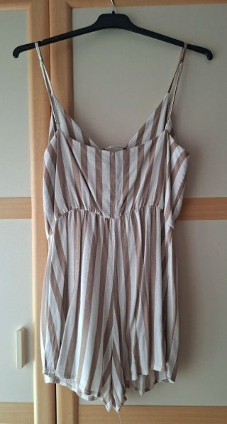 Mono tirantes rayas beige y blanco