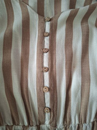 Mono tirantes rayas beige y blanco