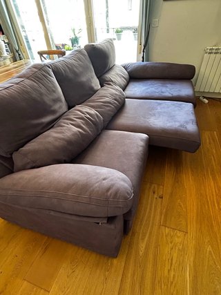 Sofá modular piel morado 3/4 plazas