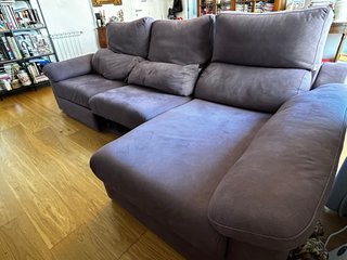 Sofá modular piel morado 3/4 plazas