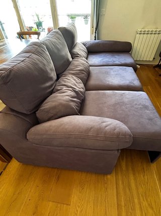 Sofá modular piel morado 3/4 plazas