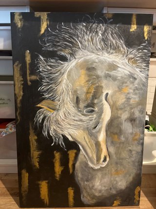 Cuadro caballo pintado a mano