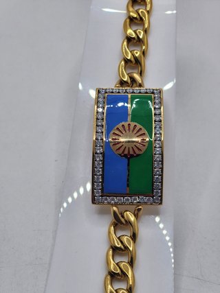 Pulsera Chapada en Oro Bandera Gitana