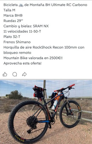 Bicicleta BH Ultimate RC Carbono Talla M