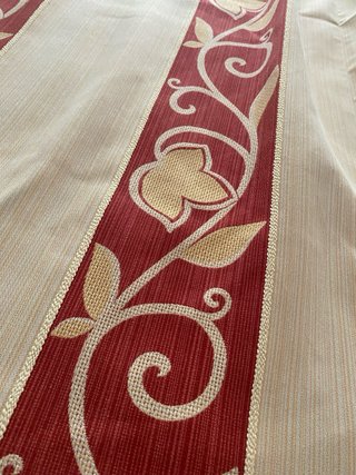 Cortina burdeos, beige y dorado – 4 paños