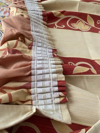 Cortina burdeos, beige y dorado – 4 paños