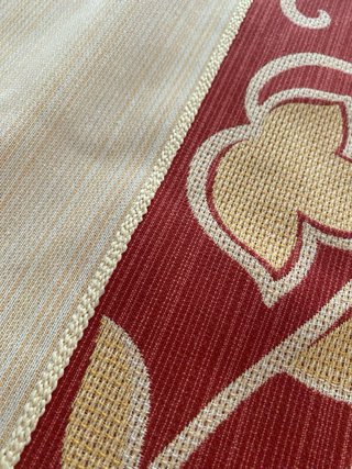 Cortina burdeos, beige y dorado – 4 paños