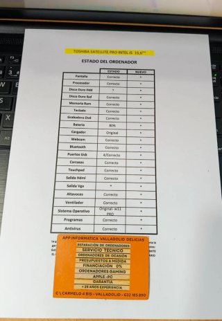 Portátil Toshiba i5 8GB RAM 240GB SSD