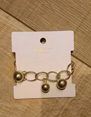 Pulsera plateada  Misako con esferas