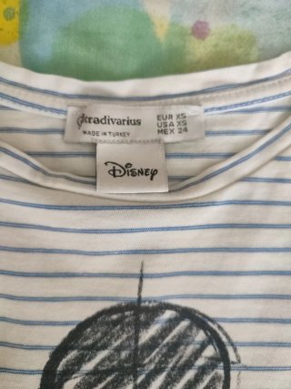 Camiseta Stradivarius rayas Mickey Talla XS