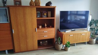 Mueble TV y Librería Madera