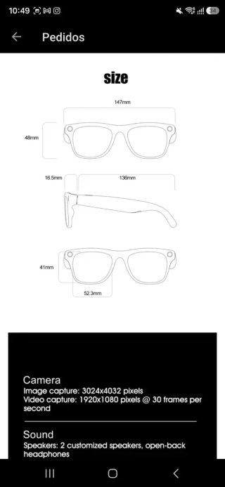 Gafas con cámara y video