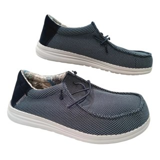 Mocassini uomo tela blu/grigio n.43