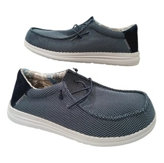 Mocassini uomo tela blu/grigio n.43