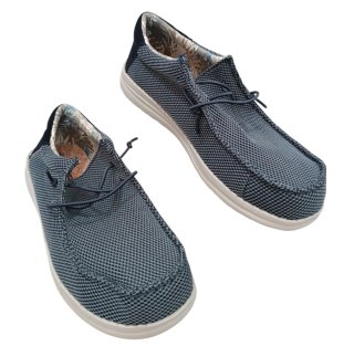 Mocassini uomo tela blu/grigio n.43