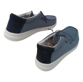 Mocassini uomo tela blu/grigio n.43